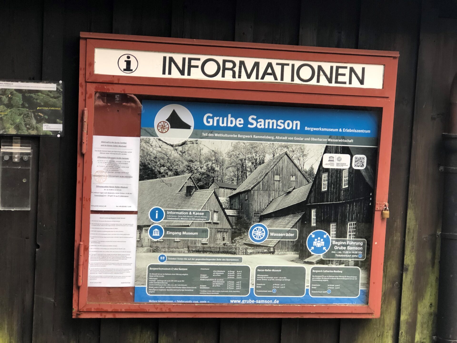 Informationstafel der Grube Samson. Was gibt es wo zu sehen?