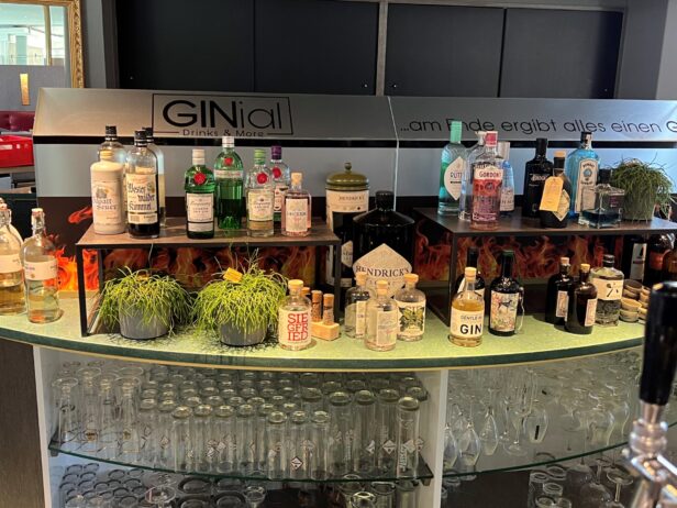 An der GINial-Bar im Lindner Hotel am Wisenssee können Gäste aus über 25 nationalen und internationalen Gins wählen, die mit verschiedenen Botanicals verfeinert werden. 