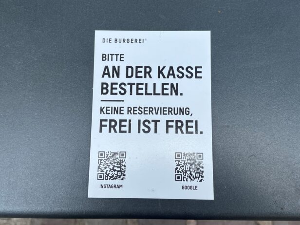 Die Sitzplätze im Restaurant 'Die Burgerei' in Saarbrücken können nicht reserviert werden.